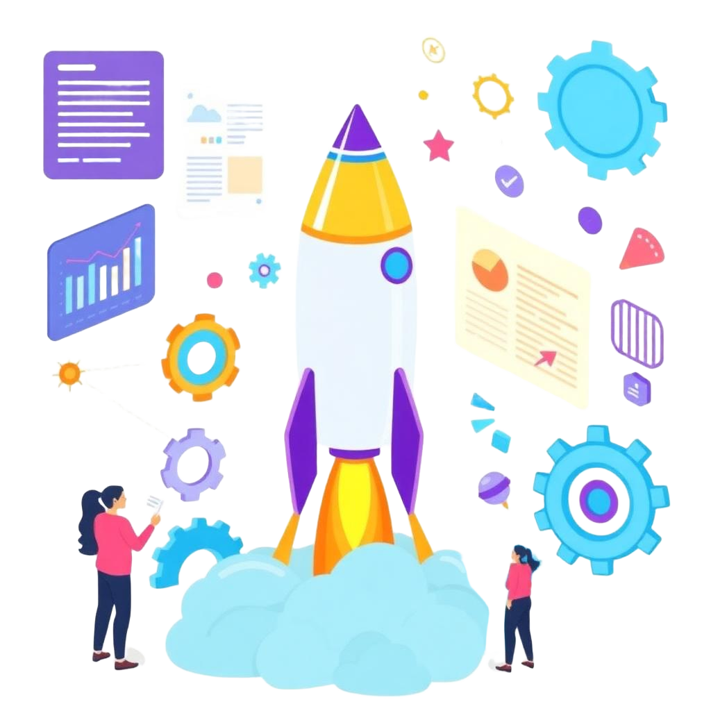 Ilustração de comunicação e resultados